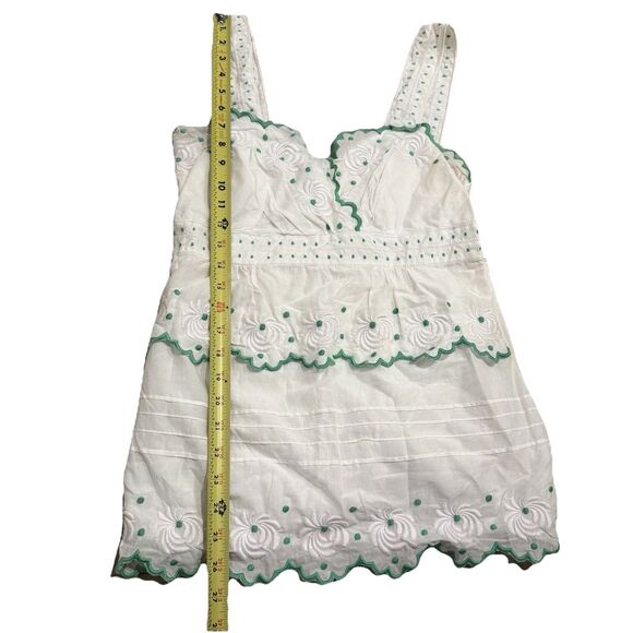 Anthropologie Lu Lu Lamé White Floral Embroidered Sleeveless Bloude Top Sz Large - Picture 3 of 7